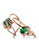 Earrings Vintage craft Emerald Original Vintage 14K Rose Gold vec053r